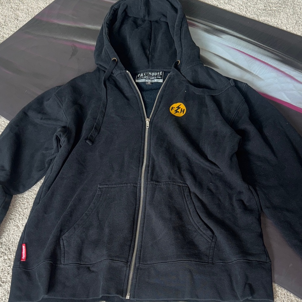 Fasthouse large Black Zip-Up Hoodie